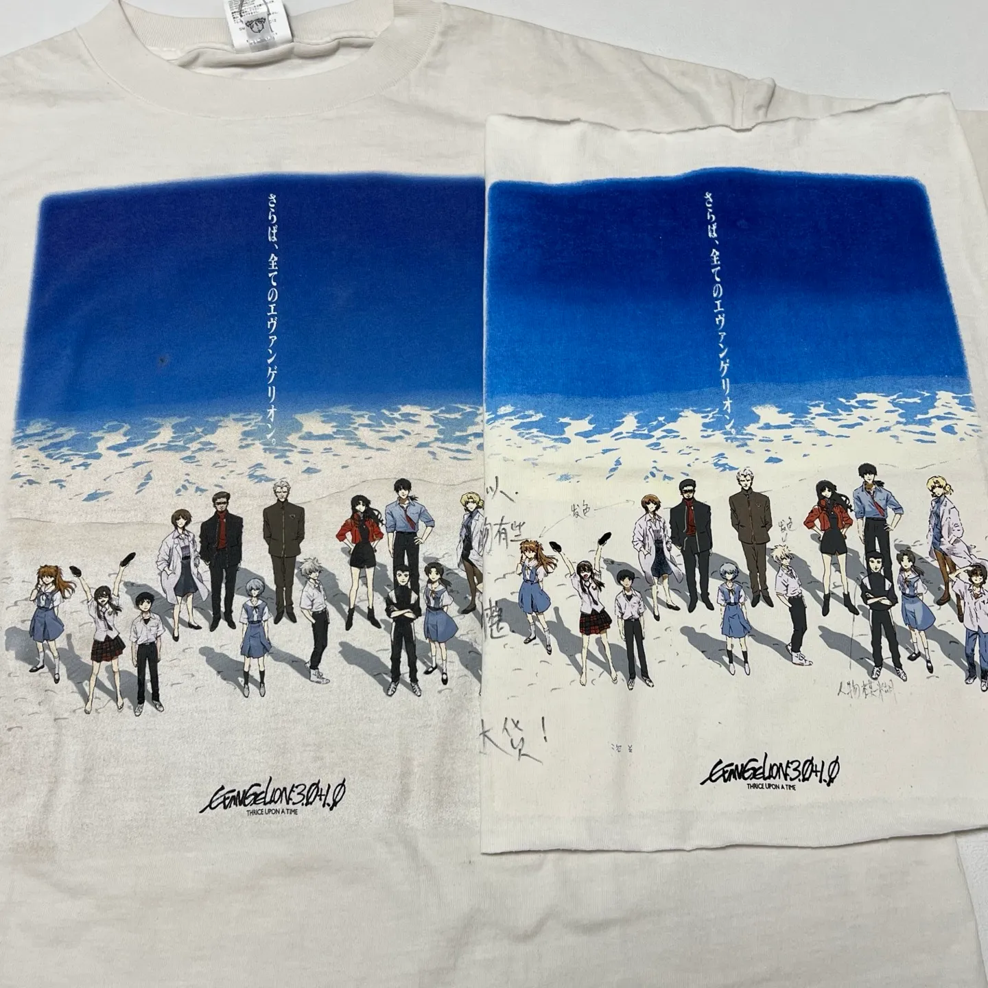SAINT Mxxxxxx × EVENGELION × GEEKS RULE EV_SS TEE/BLUE/WHT three-party joint Evangelion joint TEE off-white S-XL